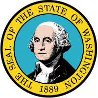 The seal of Washington, depicting a portrait of George Washington