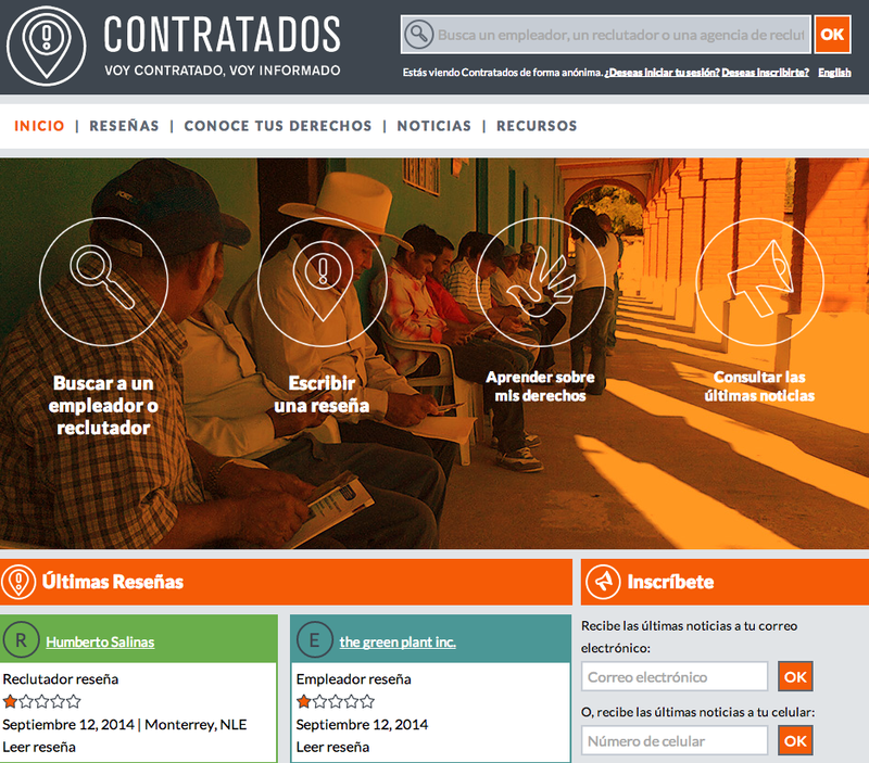 An image of Contratados website