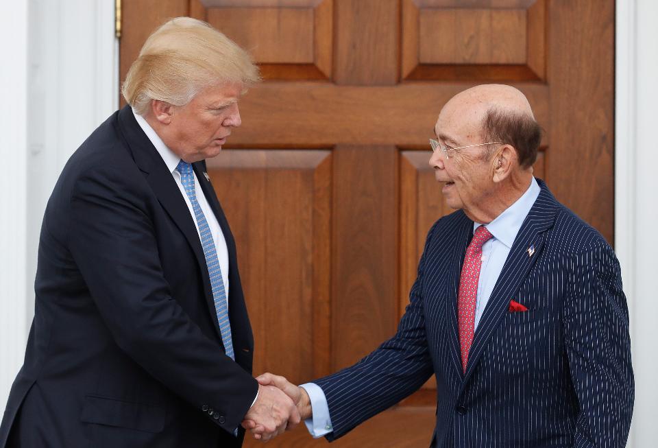 Donald Trump meets with Wilbur Ross, his pick for secretary of Commerce. Ross is one of several billionaires picked to be in the president-elect's Cabinet. (Photo credit: Wikimedia Commons)