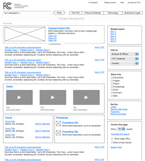 FCC search page wireframe