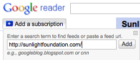 Google Reader Added subscription