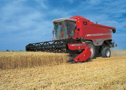picture of a combine thresher