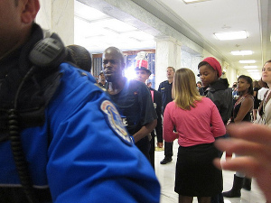 Capitol Police responded to a protest at the first Super Committee hearing