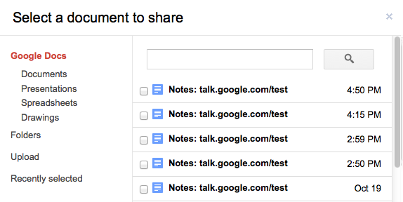 Google Hangouts - open documents