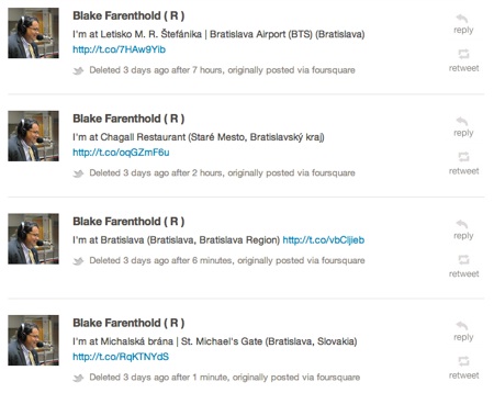 Image of Blake Farenthold's deleted tweets