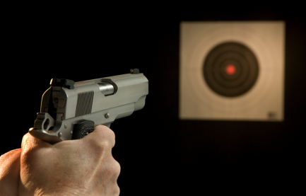 photo of gun aiming at target