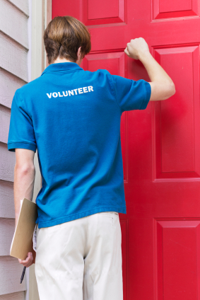 Volunteer door knocking