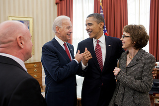 Vice President Joe Biden, President Barack Obama, former Rep. Gabrielle Giffords and Mark Kelly