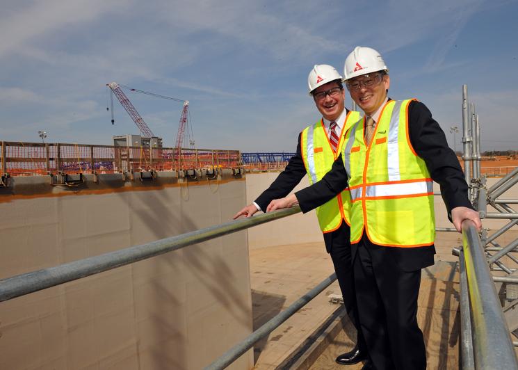 Energy Secretary Chu at the Vogtle nuclear power plant site