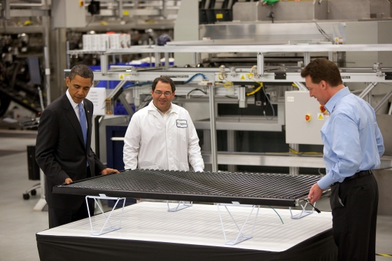 President Obama visiting Solyndra