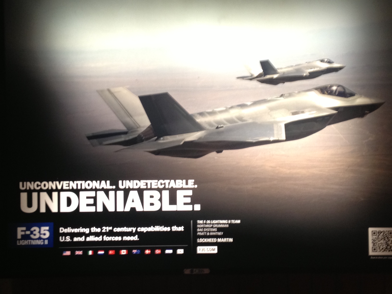 Advertisement for the F-35 in a Washington, D.C. metro station