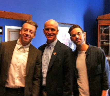 An image from a deleted tweet archived by the Sunlight Foundation's Politwoops project. The associated message read: Great meeting @macklemore and @RyanLewis today. Discussed issues related to public service, #equality, and education. http://t.co/UZFNA1anJN