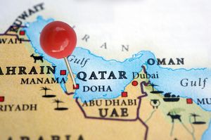 Map showing location of Qatar
