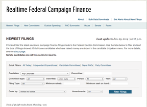 Screen shot of the Real-Time FEC home page