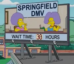 A Springfield DMV billboard from the Simpsons