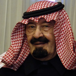 King Abdullah of Saudi Arabia with red headdress