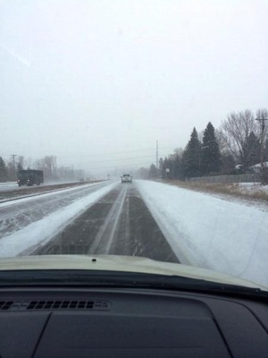 A photo of a snowy road deleted from the official Twitter account of Rep. Jim Walz, D-Minn.