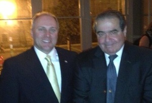 An image from a deleted tweet by Rep. Steve Scalise, R-La., of him and Supreme Court Justice Antonin Scalia.