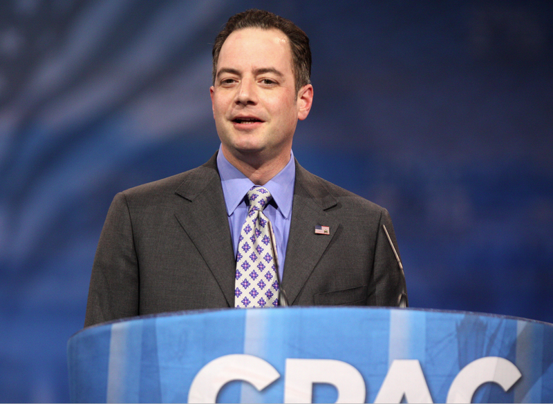 A picture of RNC chair Reince Preibus speaking at CPAC