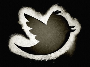 Twitter's logo, transposed in black