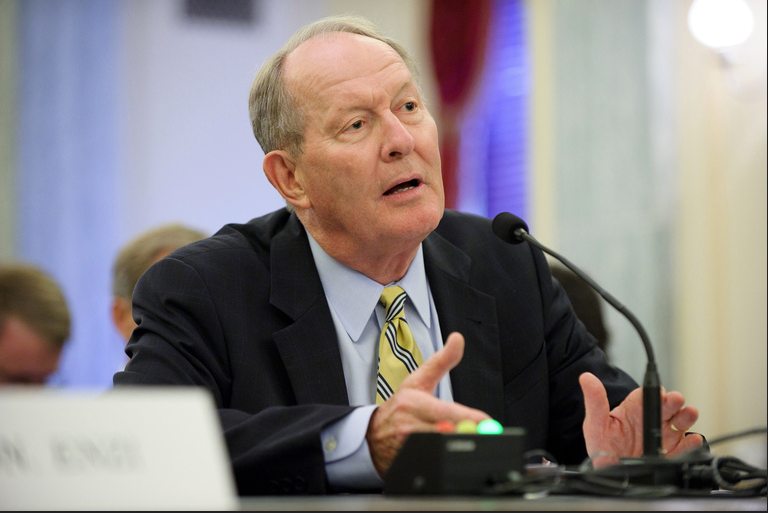 Sen. Lamar Alexander, a Republican from Tennessee, speaks before the Senate in 2012