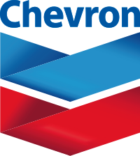 red and white chevrons on white background underneath Chevron company name 