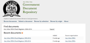 Ann Arbor Area Government Document Repository 