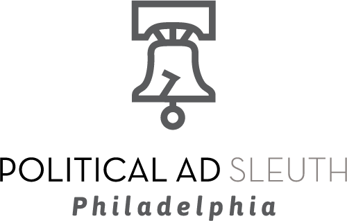 A rendering of liberty bell over text that reads "Political Ad Sleuth Philadelphia"