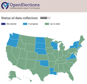 OpenElections map of data entered