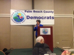 A photo of Rep. Lois Frankel, D-Fla., speaking at a Palm Beach County Democrats event that was deleted from her official House Twitter account and caught by Politwoops.