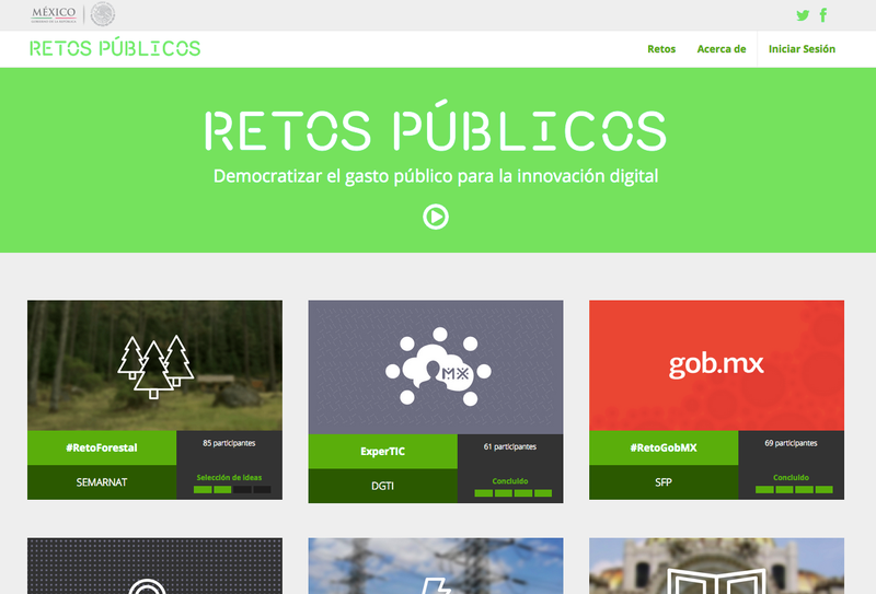 A screenshot of Retos Publicos.