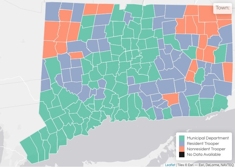 Screenshot of Connecticut Racial Profiling Prohibition Project Data Portal