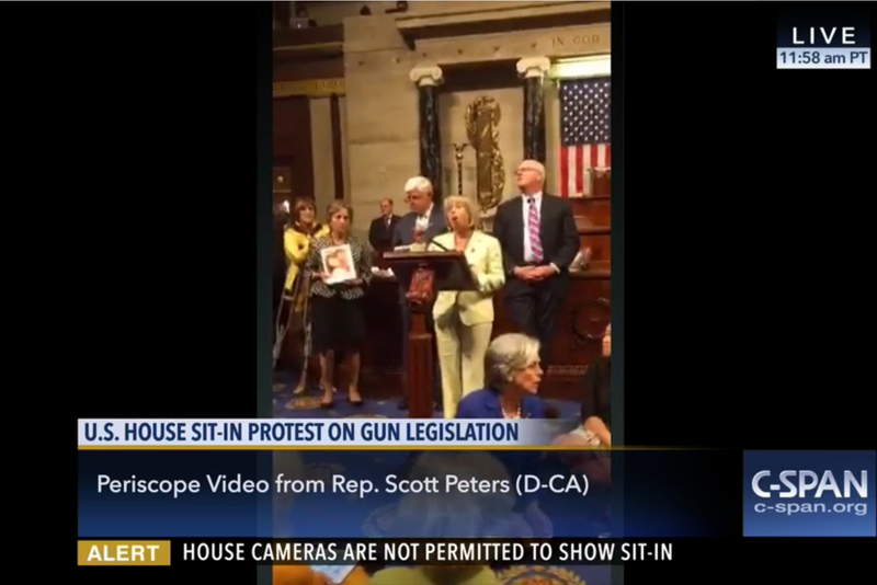 A Periscope video through C-SPAN of lawmakers speaking on the House floor.