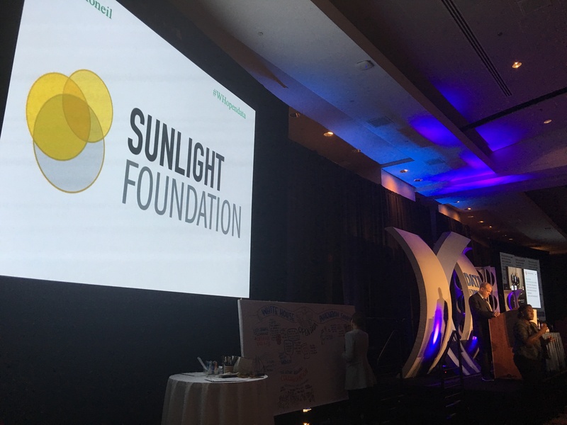 Dan O'Neil hails the importance of the Sunlight Foundation's work at the 2016 White House Open Data Summit