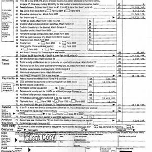 A page from President Trump's 2005 tax return.