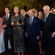 Senior White House Adviser Jared Kushner, and his wife, Assistant to the President Ivanka Trump, U.S. Commerce Secretary Wilbur Ross, U.S. Secretary of State Rex Tillerson, and White House Chief of Staff Reince Priebus are seen as they arrive with President Donald Trump and First Lady Melania Trump to the Murabba Palace as honored guests of King Salman bin Abdulaziz Al Saud of Saudi Arabia, Saturday evening, May 20, 2017, in Riyadh, Saudi Arabia. (Official White House Photo by Shealah Craighead)