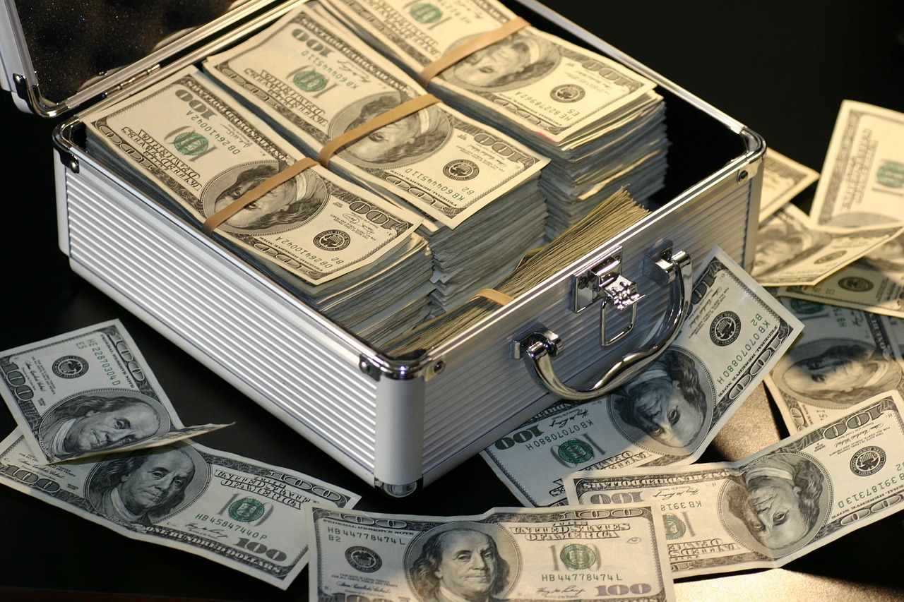 A briefcase full of cash.