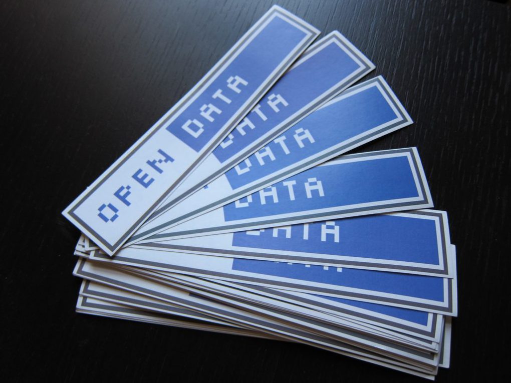 Open Data stickers. 