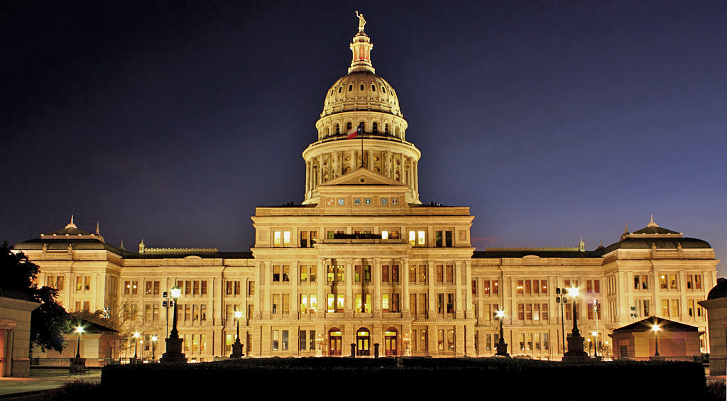 The Texas State Capitol Building at night. Image credit: Kumar Appaiah. 