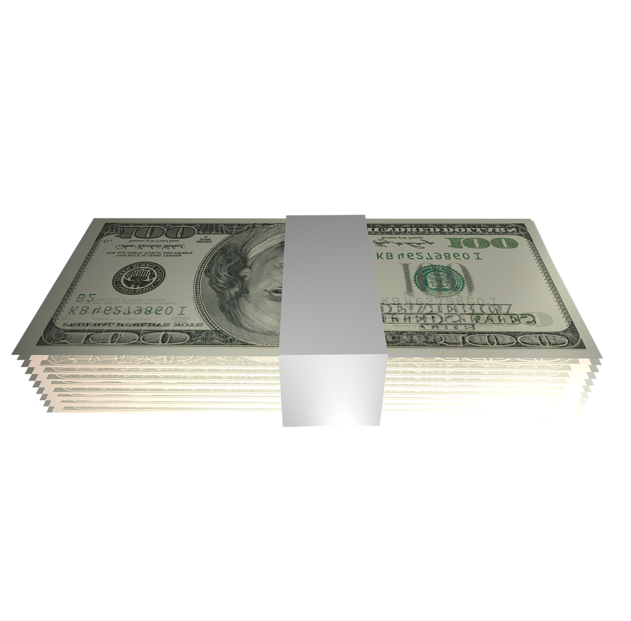 A bundle of $100 bills. 
